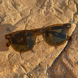 Amber Polarized Square Sunglass - Benson